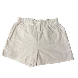 High-Rise Elastic Waist White Women’s Shorts